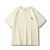 Camiseta de Manga Corta para Hombre de Comercio Exterior de Verano Rl con Logo de Caballo, Color Sólido, Corte Ajustado, Bordada, Talla Europea, Logo Olo, Algodón Puro, Cuello Redondo, Versátil P