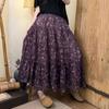 Estilo Chinês Estilo Chinês Estampado Saia de Râmia Feminina Verão Leve Solta Emagrecimento Estilo Europeu Costura Saia A-Line
