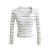 Nuevo Conjunto de Dos Piezas de Punto Rayado Sexy Estilo Spice Girls Otoño e Invierno 2024 Camisola Plana Cárdigan