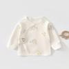 Roupinhas de Meio Costas para Recém-Nascido 0-3 Meses Blusas para Bebê Primavera e Outono Roupas de Bebê Recém-Nascido Roupas de Monge para Bebê Categoria a Algodão Puro