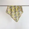 Lenço quadrado de algodão e linho bicolor frente e verso, 70 estilo novo, lenço de pescoço versátil de alta qualidade, xale estilo old money com estampas paisley e espinha de peixe