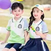 2023 nuevo verano ropa de clase de escuela primaria jardín de infantes ropa de jardín traje de manga corta de verano estilo universitario graduación escuela para niños