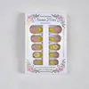 Uñas postizas simples de color sólido con forma de almendra, superventas transfronterizas europeas y americanas, uñas ponibles amarillas estilo francés puras y deseables con diseños tallados tridimensionales