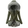 Parka de Algodón Cálida Ajustada para Mujer Amazon Chaqueta Gruesa de Algodón con Cuello de Piel y Capucha para Protección contra el Frío de Otoño e Invierno
