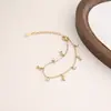 Pulseira com Múltiplos Pingentes de Aço Titânio e Aço Inoxidável Coração Cereja Palma Acessórios Pulseira Pingente Venda Quente Europeia e Americana Não Desbota Lote