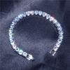 Pulseira simples de zircônia transfronteiriça, joia, corrente de tênis de strass completa, uma fileira de pulseiras, joia da moda feminina, atacado