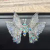Ornamentos de Borboleta com Strass Tridimensional de Alto Padrão, Adesivo Curativo para Painel, Ornamentos de Decoração de Carro Iridescentes Estilo Antigo Atacado