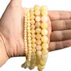 Pedra Natural Jade Bege Contas Soltas Semi-Acabado DIY Artesanal Tecelagem Contas Materiais Pulseira Colar Acessórios de Contas