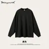 Bm Customización Otoño 2025 Marca Americana de Moda Lavada Desgastada Oversize Cuello Redondo Holgada Camiseta de Manga Larga para Hombre