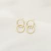 Pendientes de cadena S925, pendientes DIY con retención de color, doble corazón de amor, doble anilla con costura, accesorios de joyería de aleación para mujer.