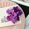 Grampo de Cabelo Duplo de Orquídea Artificial Estilo Boêmio Primavera e Verão Acessório de Cabelo para Feriado Clipe de Cabelo para Lado da Praia Flor de Cabelo para Mulheres