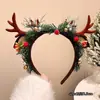 Diadema Luminosa Navideña de Dibujos Animados Pinzas para el Cabello Diadema Dulce Linda de Astas Ambiente Pinzas de Felpa para el Cabello para Niños