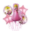Cross-border novo desenho animado mario tema do jogo balão de filme de alumínio pêssego princesa suprimentos de aniversário balão atacado
