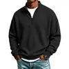 Estilo Europeu Novo Moletom Pesado Masculino Gola Alta Manga Longa com Capuz Masculino Largo Casual Cor Sólida Jaqueta Esportiva Masculina