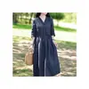 Vestido de algodón y lino morado cuello en V cintura ceñida con cinturón falda larga primavera y verano estilo nuevo femenino elegante ajustado falda de dobladillo amplio