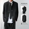 Nuevo Blazer para Hombre Estilo Chino con Sentido del Diseño, Botones Metálicos, Hombros Acolchados, Cuello Alto de Nicho de Alta Gama, Sensación de Alta Gama