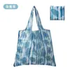 En stock Bolsa de compras plegable 190T ligera fina de nailon impermeable portátil de un solo hombro tamaño mediano bolsa ecológica bolso de mano bolsa de supermercado