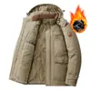Nova Jaqueta de Algodão de Inverno Solta e de Tamanho Grande para Homens de Meia-Idade e Idosos, Casaco de Algodão Resistente ao Frio e Quente com Forro de Fleece e Roupas de Algodão Acolchoadas para Homens