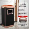 Extintor de humo vertical de acero inoxidable para áreas de fumadores, cenicero de hotel comercial con cubo de basura integrado para lugares públicos