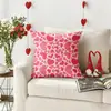 Funda de Almohada Roja Transfronteriza para el Día de San Valentín con Letras y Corazones, Almohada Festiva, Cojín para Cabecera, Cojín para Sofá, Dormitorio, Sala de Estar