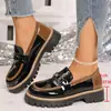 Mocasines de Correa Cruzada Talla Grande Suela Gruesa para Mujer 2026 Primavera/Otoño Nuevos Estilo Británico Universitario Slip-on Zapatos Pequeños de Cuero