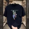 Atacado Exportador Fabricante Camiseta de Verão Simples Confortável Jovem Estampa de Urso Americano Manga Três Quartos Gola Redonda