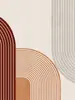 Pintura decorativa para sala de estar com linhas abstratas Arte nórdica pintura de parede de fundo para sofá geométrico simples pintura decorativa para restaurante núcleo