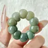 Cuentas de Mano Bodhi Sabor Ajo con Piel Floral Verde Cortada Redonda, Adornos Pequeños para la Punta del Dedo Retorcidos a Mano, Cuentas de Oración Budista, Piezas Suaves para Dedos de Estudiante