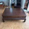 Mesa de centro grande em treliça de abacaxi de madeira maciça para apartamento pequeno mesa de centro retangular mesa de canto jacarandá todo jacarandá dourado mesa lateral de sofá