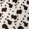 Tela Estampada de Piel Sintética de Conejo en Stock con Diseños de Vacas y Conejos Pequeños, Adecuada para Ropa, Textiles del Hogar, Camas para Mascotas, Bolsas, Sombreros y Otros Artículos