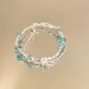 Quatro Estações em Jiangnan ~ Pulseira de Prata com Pedras Naturais Estilo Chinês Moderno para Mulheres, Pulseira Fresca e Elegante com um Toque de Luxo