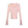 Suéter de punto de manga larga para mujer para otoño e invierno, nuevo jersey ajustado para primavera y otoño, elegante camisa básica para principios de otoño
