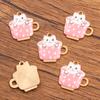 10 colores 23 * 23 mm DIY aleación joyería accesorios KC oro gota aceite taza gatito colgante animal encanto