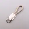 Lanyard para Teléfono de Cuero Genuino Creativo, Llavero, Correa de Mano Corta, Colgante Tejido, Accesorio, Lanyard para Dedo