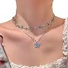 Collar de mariposa de doble capa original de verano, accesorio de alta calidad, ligero y lujoso, gargantilla de cadena de clavícula con nicho para mujer