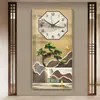 Reloj de pino moderno de lujo ligero de bienvenida, reloj de pared, calendario para sala de estar, reloj electrónico, decoración para comedor, reloj de pared