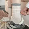 Calcetines Miu de Lunares Blancos para Mujer, Calcetines de Media Pantorrilla, Verano, Delgados, Estilo Ballet, Calcetines Holgados, Calcetines Largos de Malla