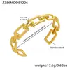 Acero Inoxidable Súper Brillante Zircón 5A Cadena Geométrica Nk Pulsera Abierta Combinación de Pulsera Estilo Lujo Ligero Exagerado Chapada en Oro Real de 18K