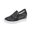 Comercio Exterior Transfronterizo Talla Grande Zapatos Blancos 2025 Tacón de Cuña Zapatos Individuales Coreanos de Mujer Transpirables Altura Interior Aumentada Mocasines Slip-on