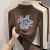Top casual de manga larga De Rong con cuello semi-alto para niños, capa interior cálida para niñas y bebés, ropa de otoño e invierno