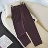 Calça Harem de Cintura Alta para Mulheres, Novo Estilo de Verão, Caimento Solto, Emagrecimento, Calça Casual Cropped, Estilo Mom, Roupa de Trabalho, Calça de Comprimento 8/9