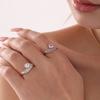 Anillo Misterioso y Lujoso de Zircón Forma de Gota de Agua con un Diseño Único, Hecho de Acero de Titanio Chapado en Oro de 18K, No se Desvanece