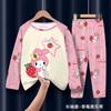 Pijamas para niños del sudeste asiático, traje de manga larga de primavera y otoño para niñas, ropa de casa para bebés y niños grandes.