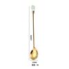 Cuchara de acero inoxidable, cuchara de café de diamante de cristal, cuchara para mezclar de mango largo, tenedor para fruta, cuchara de postre, tenedor para cóctel, cuchara para hielo