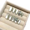 [Camelia de jaspe] Atmósfera floral tridimensional de ojo de gato de color jaspe puro, desgastada a mano, con arte de uñas de diamantes.