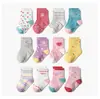 BÁSICOS PARA NIÑOS Calcetines de algodón nuevos con dibujos animados para niños de Amazon, calcetines antideslizantes para el suelo, calcetines de media pantorrilla para bebé, calcetines para niñas