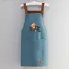 Delantal impermeable y a prueba de aceite para hombres y mujeres, delantal de cocina para cocinar en la cintura, bonito delantal con correa simple y bolsillo para restaurante, delantal agrandado
