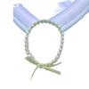 Pulsera de cuerda para el cabello para estudiantes, con temperamento de cuerda para la cabeza tejida a mano con perlas, anillo para el cabello con cola de caballo para adultos, accesorios para el cabello, novedad de verano
