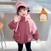 Chaqueta Color Block para Niñas Invierno Moda Infantil Abrigo de Algodón Grueso con Forro Polar para Bebé Ropa de Invierno Cortavientos Cálido para Niña Pequeña