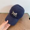 Corea del Sur Estilo Harajuku Bordado Gato Manchado Top Suave Gorra de Béisbol Primavera y Verano Rostro de Mujer Pequeña Moda Gorra Versátil
